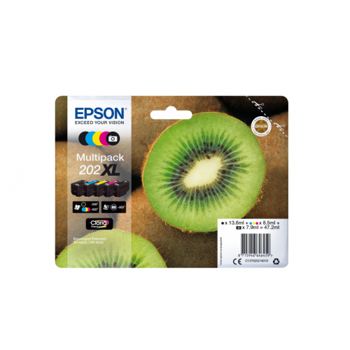 OEM Epson 202XL (T02G74010) Original Claria Premium High Capacity Multipack (Kiwi)
