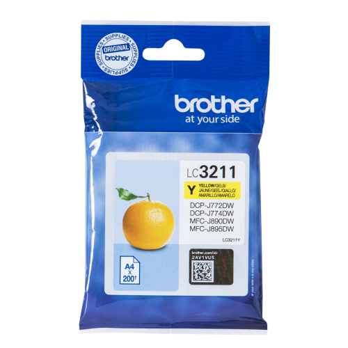 OEM Brother LC3211Y Ink Cartridge Yellow 200 Pages