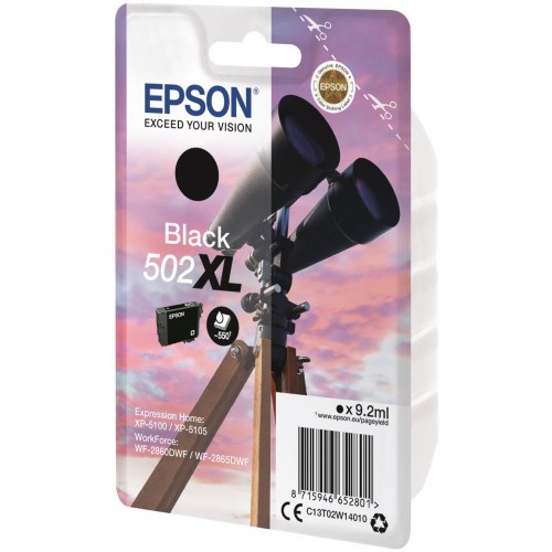 OEM Epson 502XL High Capacity Black Ink Cartridge C13T02W14010