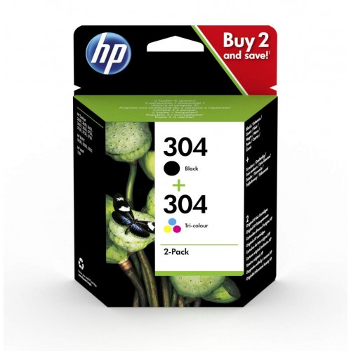 OEM HP 304 Black and Tri-Colour Original Ink Cartridge Multipack 3JB05AE