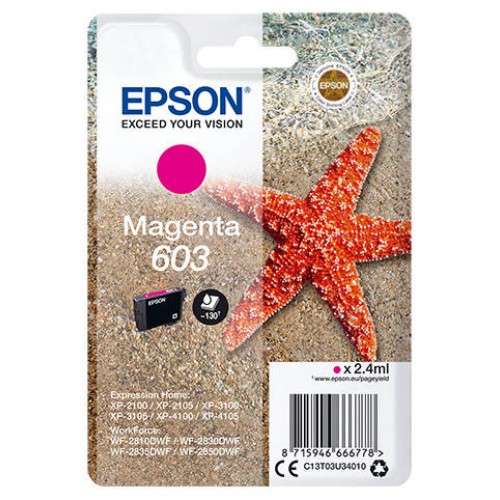 OEM Epson 603 Magenta Original Ink Cartridge C13T03U34010