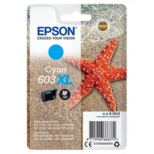 OEM Epson 603XL High Capacity Cyan Ink Cartridge T03A24010