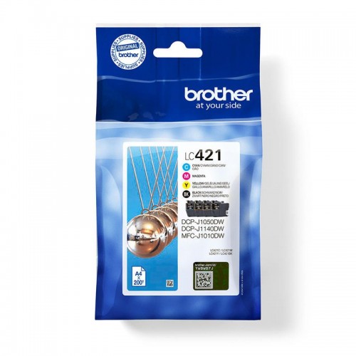OEM Brother LC421VAL BK/C/M/Y Original Multipack Standard Capacity Ink Cartridges