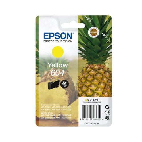 OEM Epson 604 (C13T10G44010) Yellow Original Standard Capacity Ink Cartridge (Pineapple)