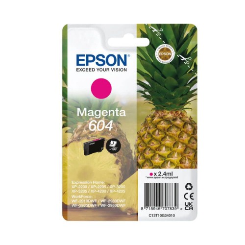 OEM Epson 604 (C13T10G34010) Magenta Original Standard Capacity Ink Cartridge (Pineapple)