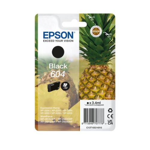OEM Epson 604 (C13T10G14010) Black Original Standard Capacity Ink Cartridge (Pineapple)