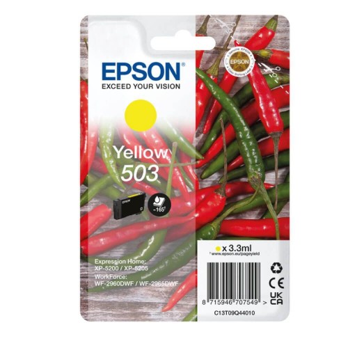 OEM Epson C13T09Q44010 503 Ink Cartridge Yellow 165 Pages 3.3ml