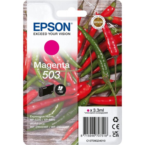 OEM Epson C13T09Q34010 503 Ink Cartridge Magenta 165 Pages 3.3ml