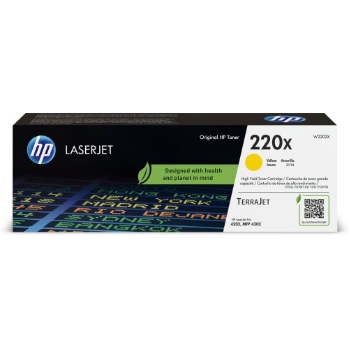 OEM HP W2202X/220X High Capacity Yellow Toner Cartridge 5.5k Pages