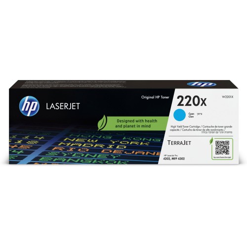 OEM HP W2201X/220X High Capacity Cyan Toner Cartridge 5.5k Pages
