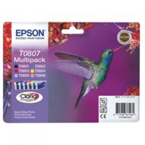 OEM Epson C13T08074011 (T0807) Ink Cartridge Multi Pack 220 Pages 6 x 7 4ml