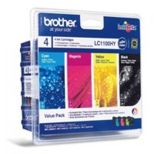 OEM Brother LC1100VALBP Ink Cartridge Multi Pack BKCMY 450 Pages 9.5ml + 3x325 Pages 7.5ml
